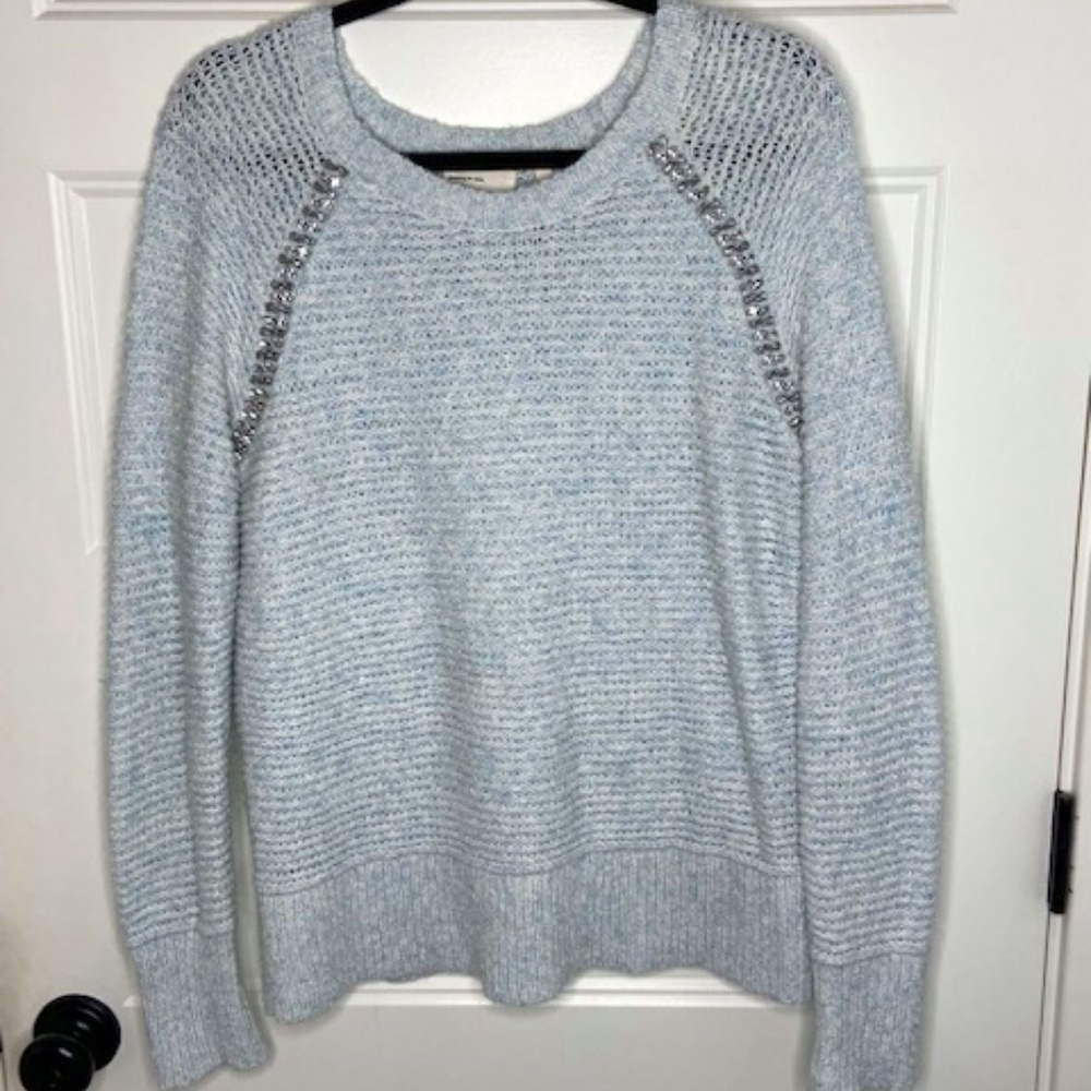 Anthropologie * Sleeping on Snow Sweater w/ Crystals S